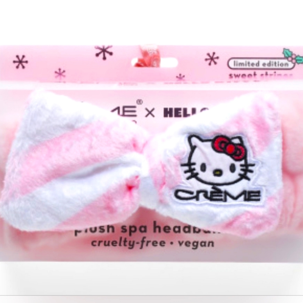 The Creme Shop Hello Kitty Plush Spa Headband with Bow, New